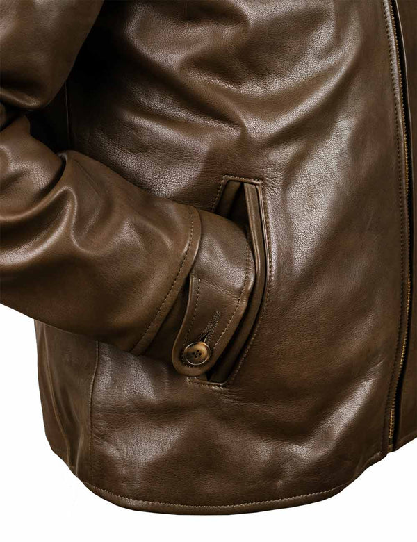 Chicago Route 66 Men's Leather Jacket olive Art. 407
