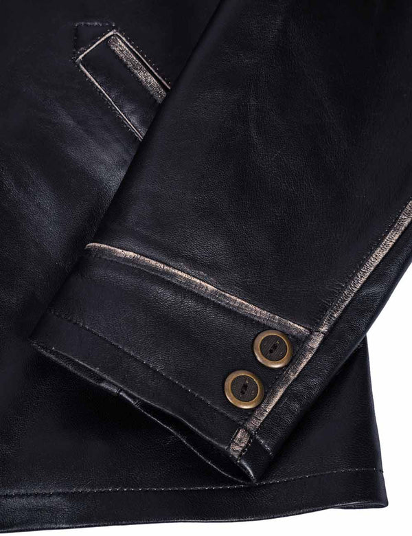 Кожаная мото куртка Driver чёрная Art. 7053