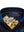 Light blue leather jacket collar with bright yellow label.