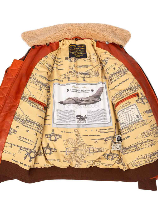 B-15 Tornado Flight Leather Jacket orange Art. 304