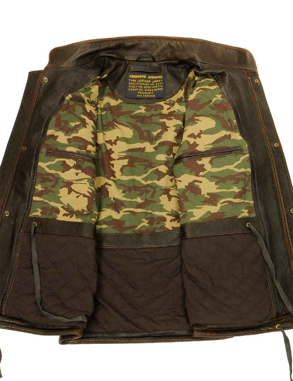 Men's M65 Field Leather Jacket Art. 562 brown in Vintage Leder online store 1