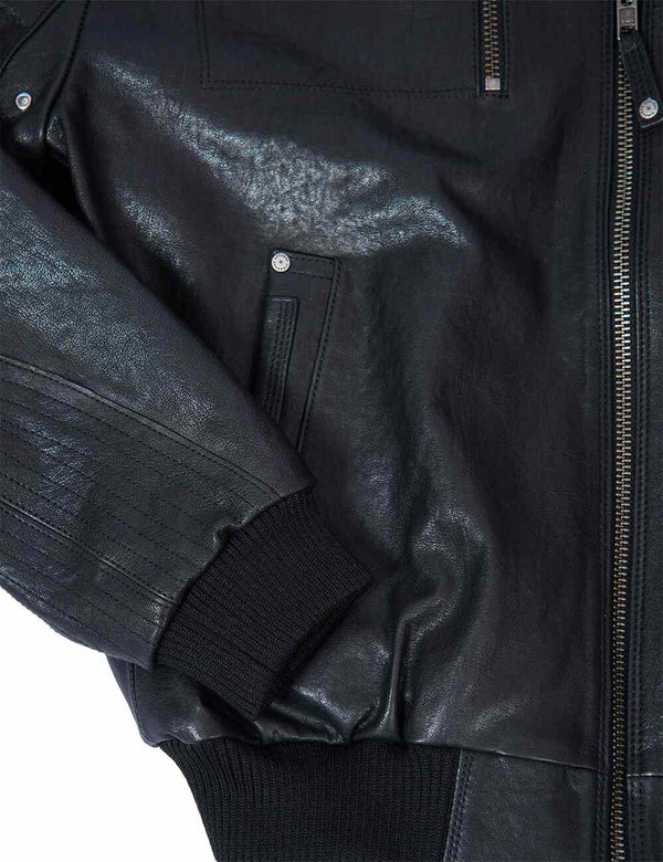 Men's MA-1 Tigers Bomber Leather Jacket Art. 310 black in Vintage Leder online store 3