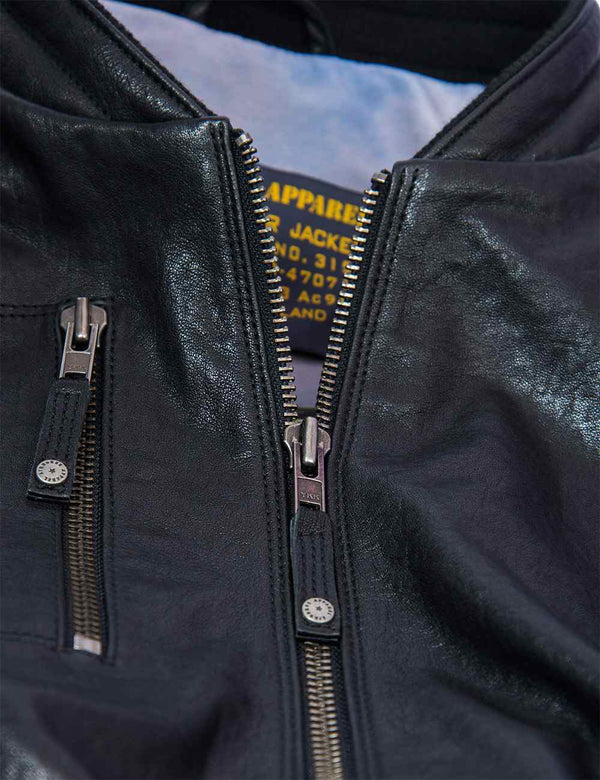 Men's MA-1 Tigers Bomber Leather Jacket Art. 310 black in Vintage Leder online store 2