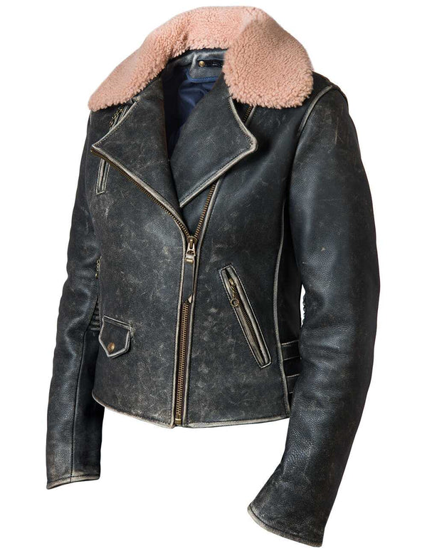 Mary McGee Women's Leather Biker Jacket Art.920