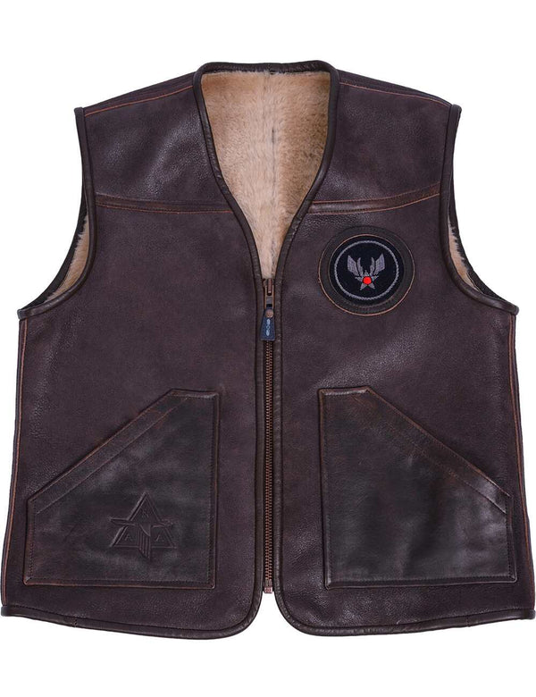 Men's Mustang Sheepskin Vest Art. 277 brown in Vintage Leder online store 2