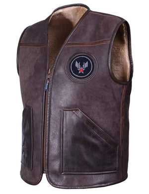 Men's Mustang Sheepskin Vest Art. 277 brown in Vintage Leder online store 8