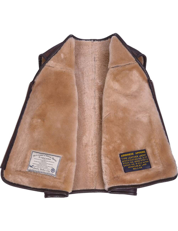 Men's Mustang Sheepskin Vest Art. 277 brown in Vintage Leder online store 5