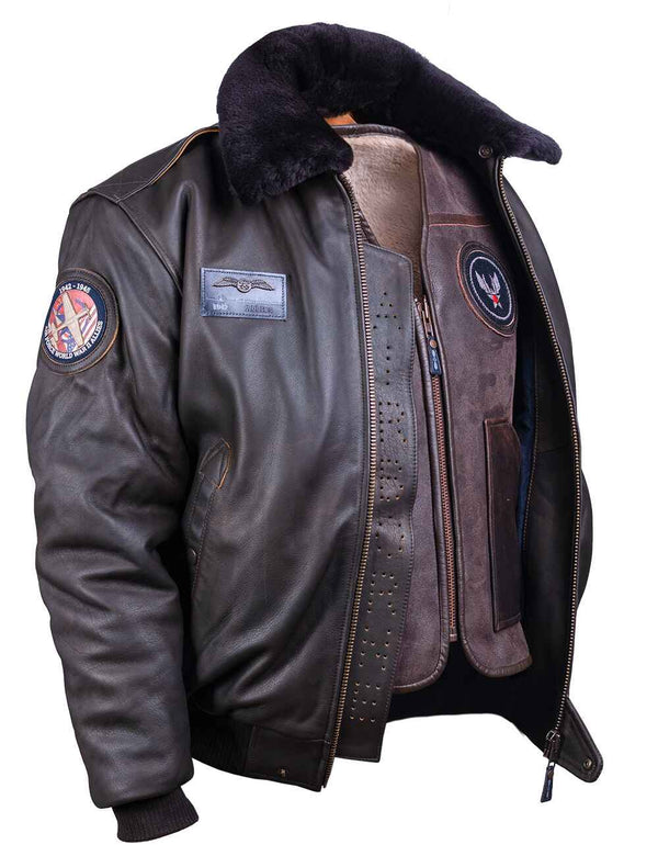 Men's Mustang Sheepskin Vest Art. 277 brown in Vintage Leder online store 1