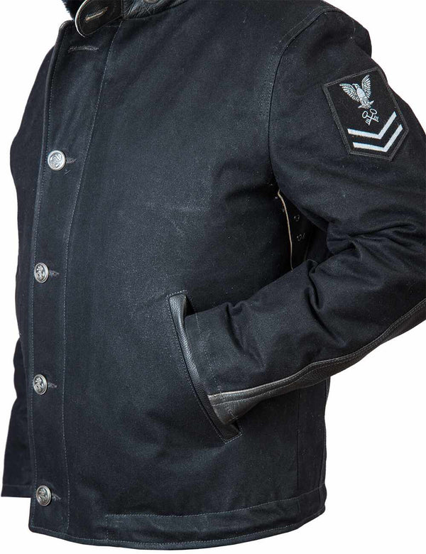 Men's N-1 Canvas Deck Jacket Art. 136 black in Vintage Leder online store 6