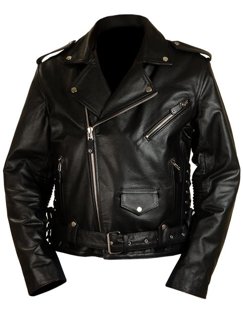 Rock Biker Leather Jacket black 411 Vintage Leder