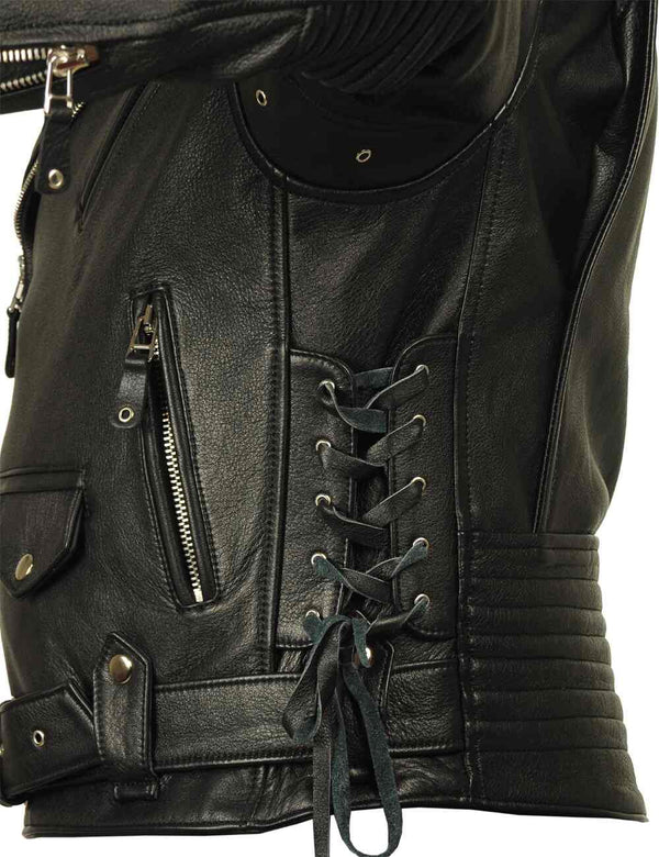 Men's Rock Biker Leather Jacket Art. 411 black in Vintage Leder online store 3