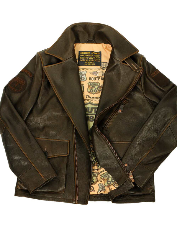 Route 66 New Mexico Biker Leather Jacket Art. 405
