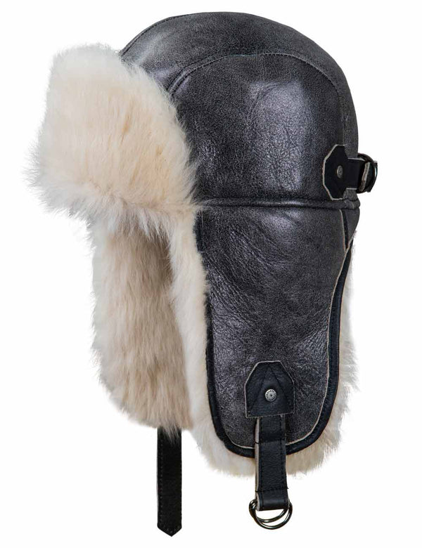 Mustang Tuscan Schaffell Wintermütze grau Art. 43