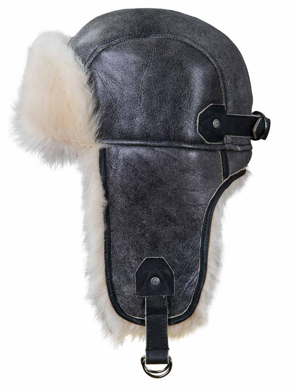 Mustang Tuscan Schaffell Wintermütze grau Art. 43