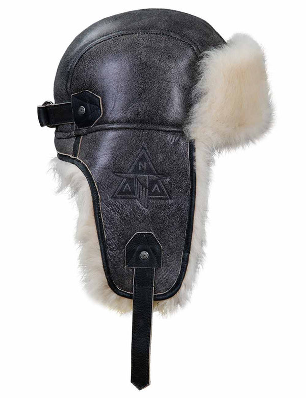 Mustang Tuscan Schaffell Wintermütze grau Art. 43