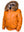Short men's orange leather jacket.