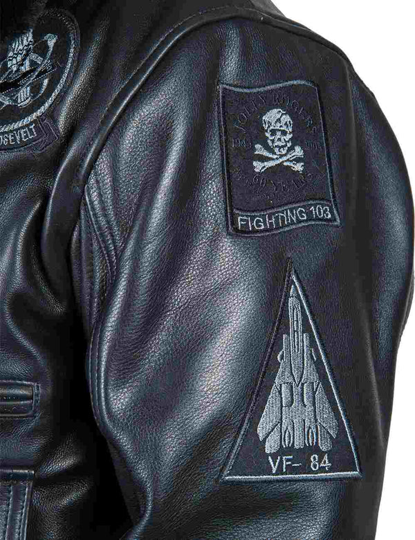 Top Gun Jolly Rogers Flight Leather Jacket Art. 321