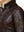 Left part of women`s leather jacket.